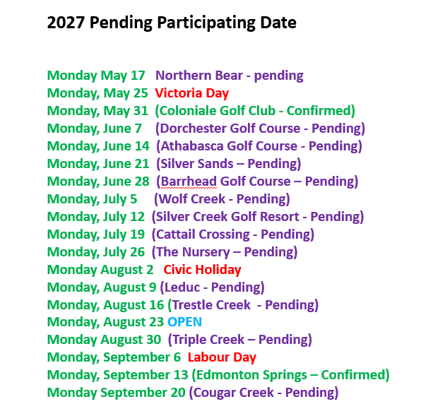2027 pending course schedule